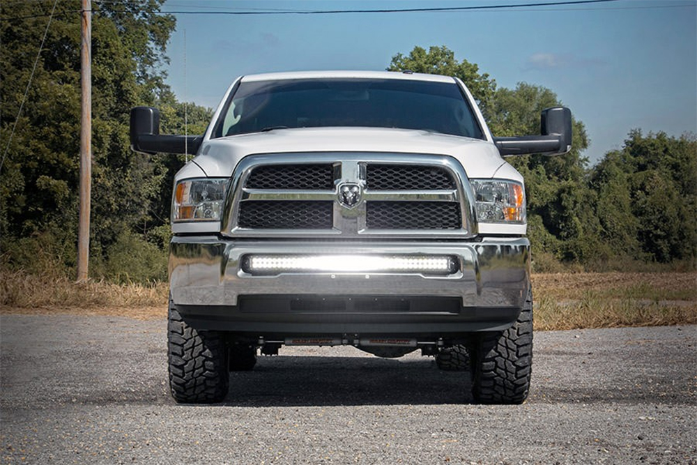 Fit 09-18 Ram 1500 2500 3500 Chrome LED Tube DRL Switchback Projector Headlights