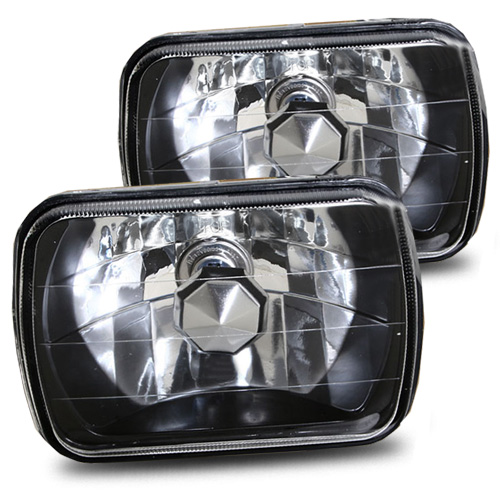7x6 H6014/H6052/H6054 Black/Chrome Glass Headlights Replacement Conversion Kit eBay