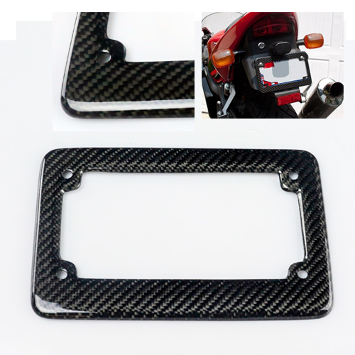 100% Real Carbon Fiber License Plate Frame for Motorcycles ...