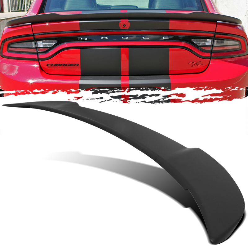 For 11-18 Dodge Charger Hellcat Style Matte Black ABS Trunk Deck Spoiler Wing