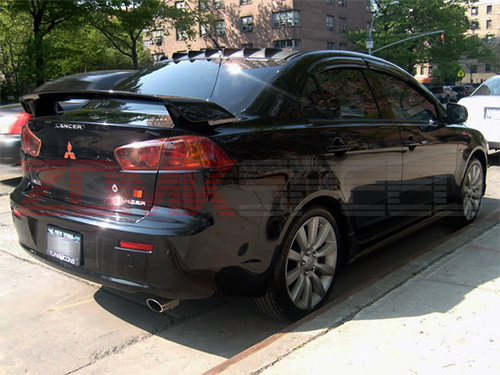 Alerón vórtice de plástico negro aleta de tiburón techo trasero techo trasero para 02-07 Lancer EVO 7/8/9 ABS - Imagen 7 de 8